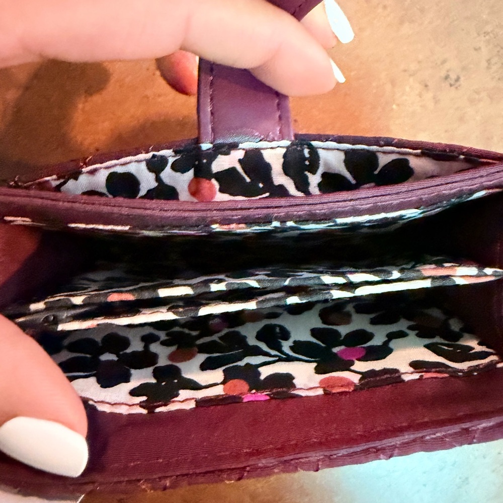 Vera Bradley Quilted Burgundy Wallet - Picture 4 of 7